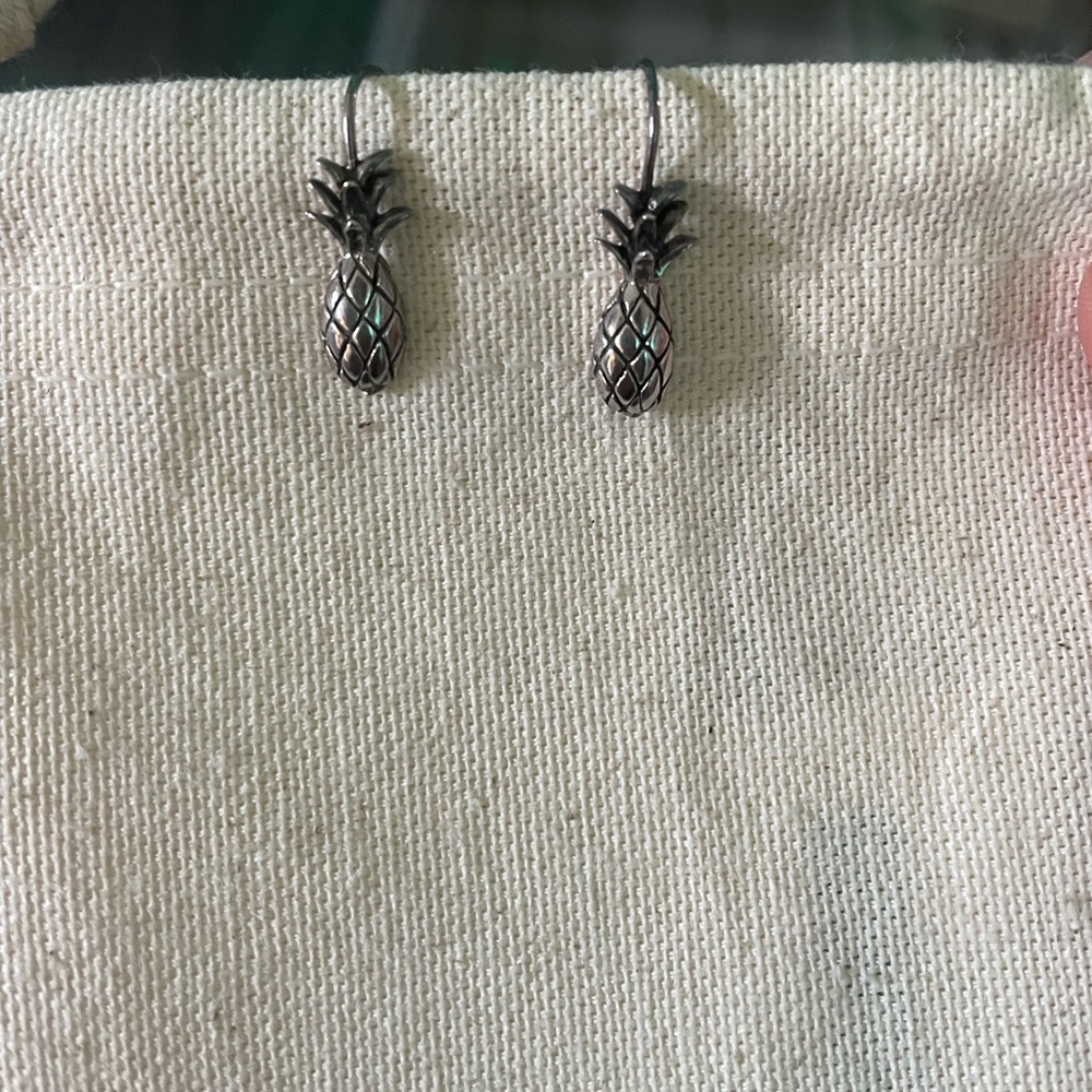 Sterling silver pineapple earrings